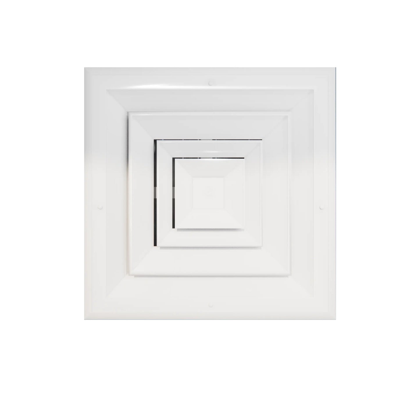 6X6 white vent cover - 4 way supply - front clear view