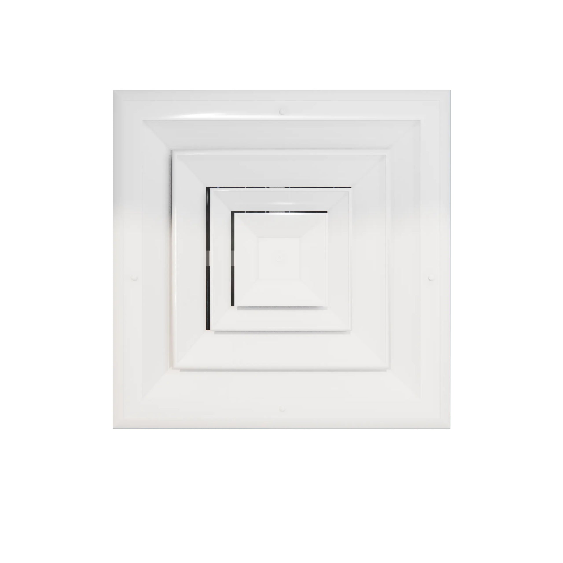 6X6 white vent cover - 4 way supply - front clear view