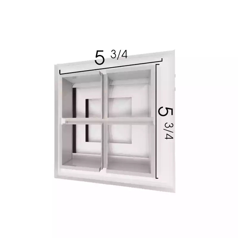 6X6 white vent cover back image
